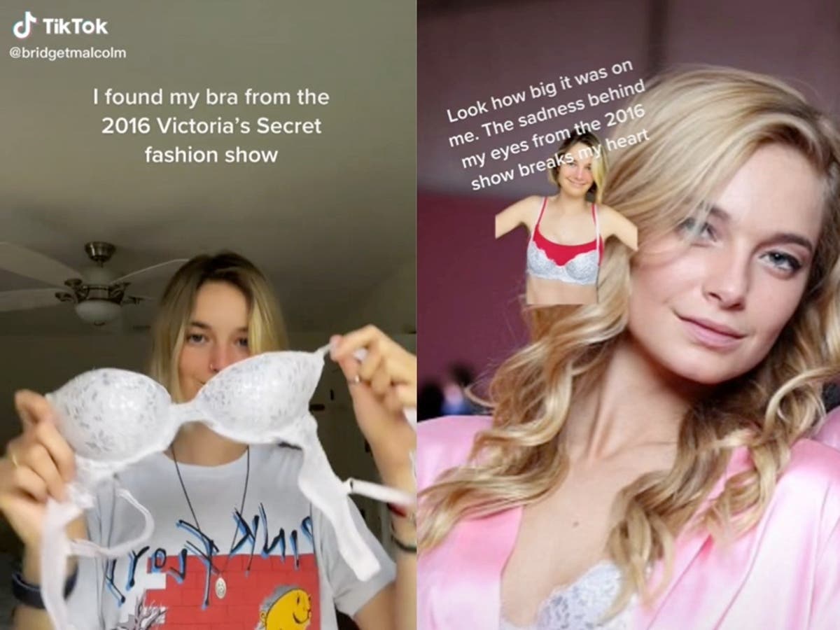 Former Victoria's Secret Model Bridget Malcolm Calls Out The Brand While  Trying on 2016 Fashion Show Bra In a Viral TikTok Video