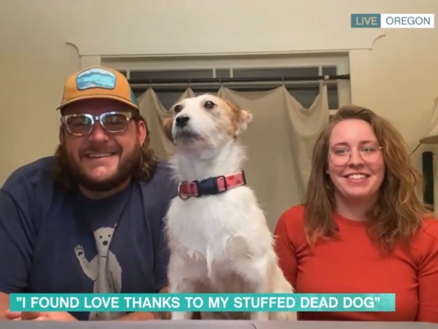 Mitch Byers, his late dog Phoebe, and partner Jamie, as seen on ‘This Morning'