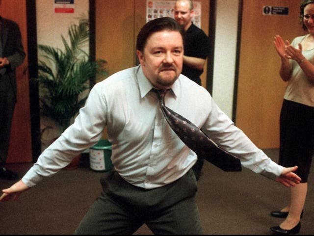 <p>Gervais’s comedy character David Brent was always tying himself into knots of political correctness </p>