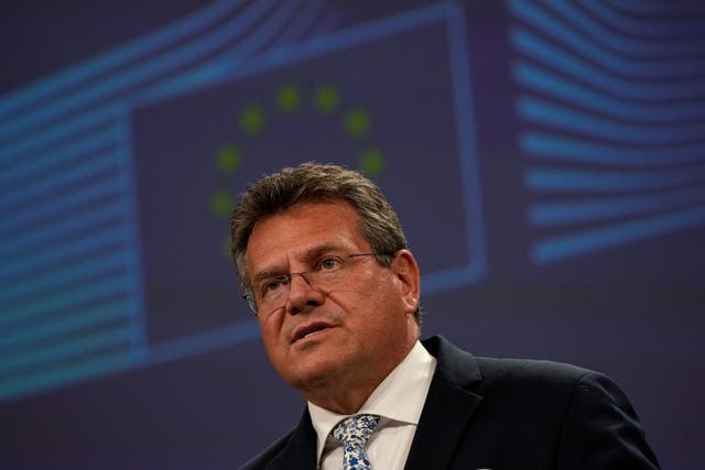 <p>‘We are not issuing a blank cheque’, the Commission vice-president Maros Sefcovic warned the UK</p>