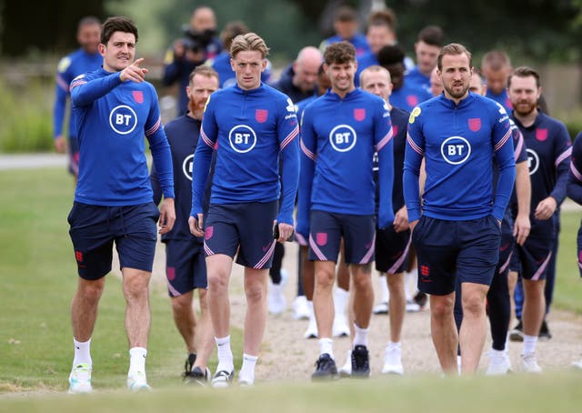 <p>England’s squad prepare for training at St George’s Park</p>