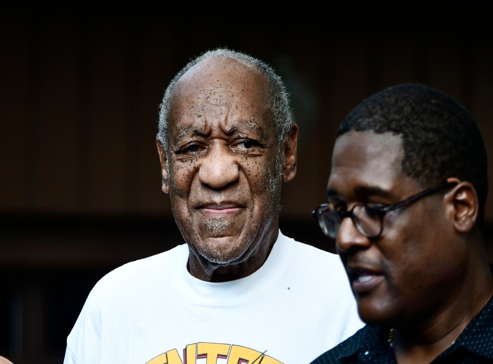 <p>Bill Cosby, freed from jail, and his spokesman </p>