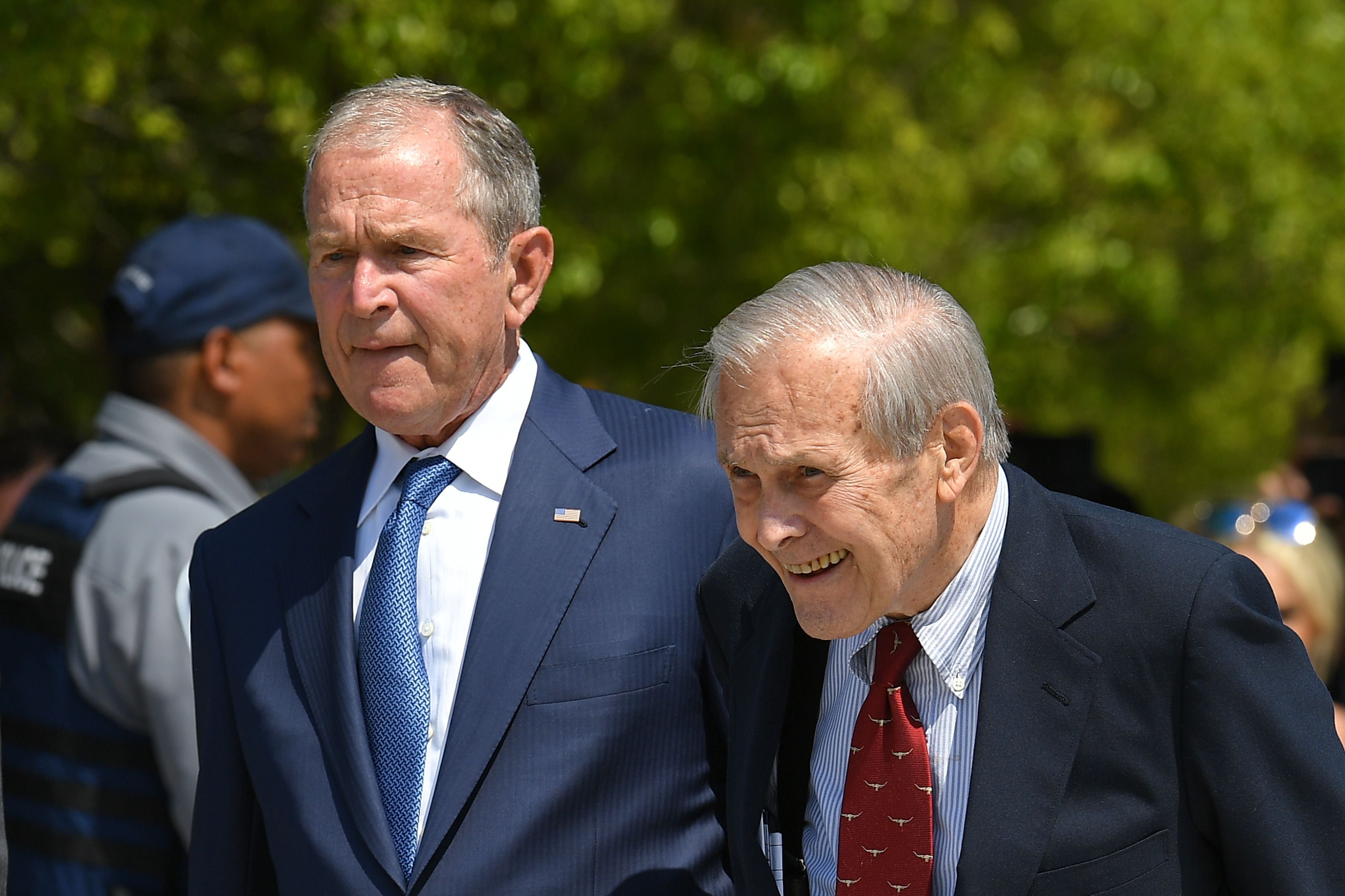 George W Bush and Rumseld in 2019