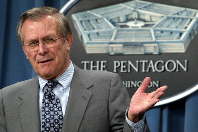 <p>Donald Rumsfeld se desempeñó dos veces como secretario de defensa</p>