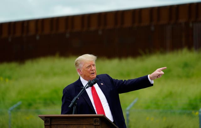 <p>Donald Trump claimed migrants cause ‘incalculable’ damage to US at a town hall event on Fox News about the US-Mexico border on Wednesday</p>
