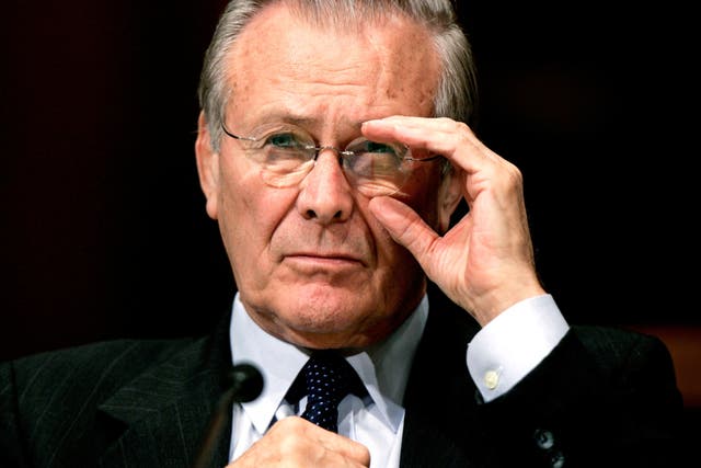 <p>Donald Rumsfeld in Washington DC, 2006</p>
