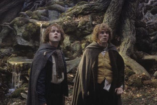 <p>Dominic Monaghan and Billy Boyd in ‘The Lord of the Rings: The Two Towers'</p>