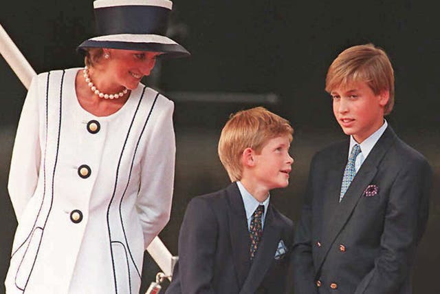 <p>Princess Diana, Prince Harry and Prince Willam</p>