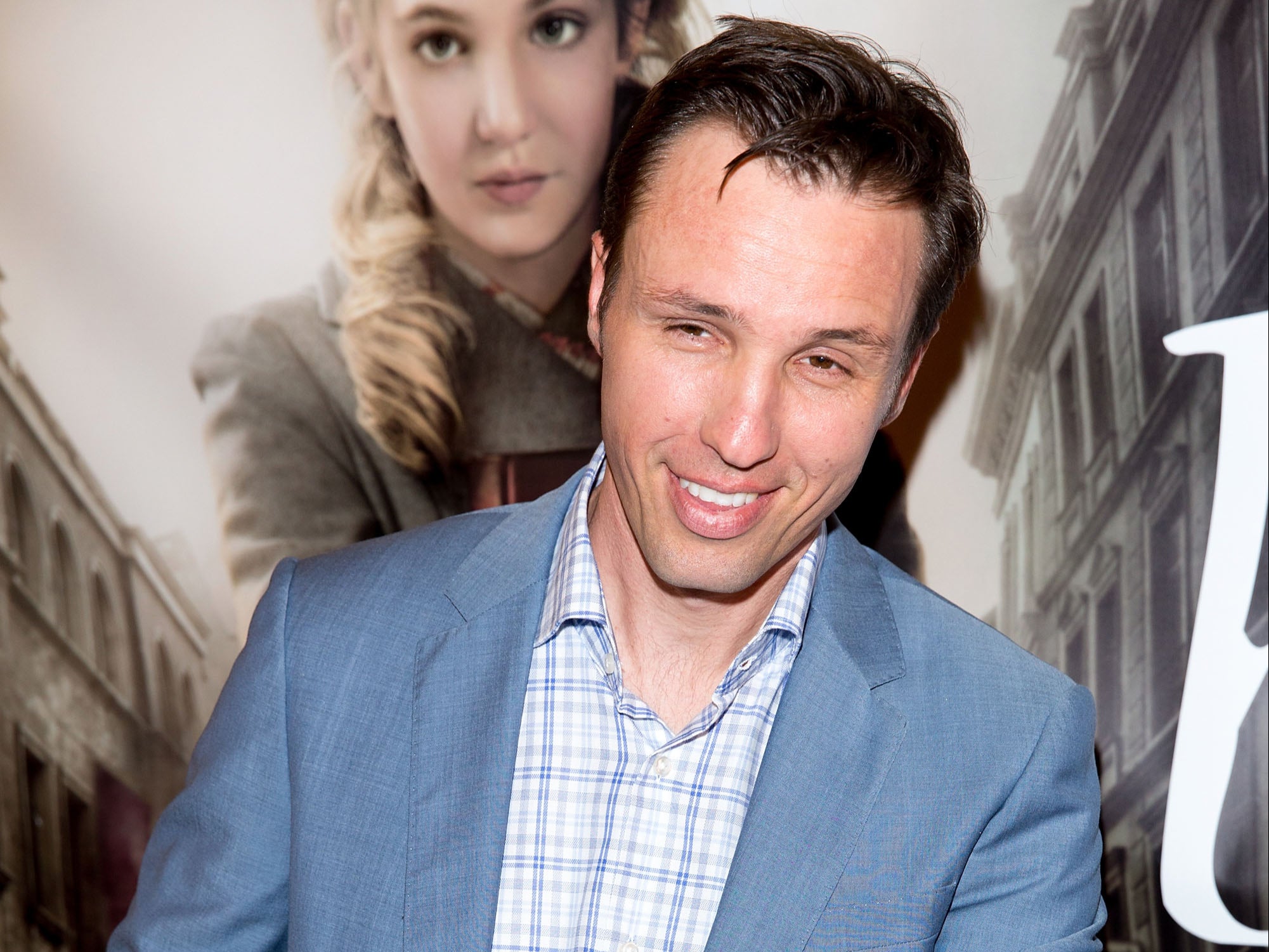 Markus Zusak arrives at a screening of the film adaptation of ‘The Book Thief’ in Sydney, 2014