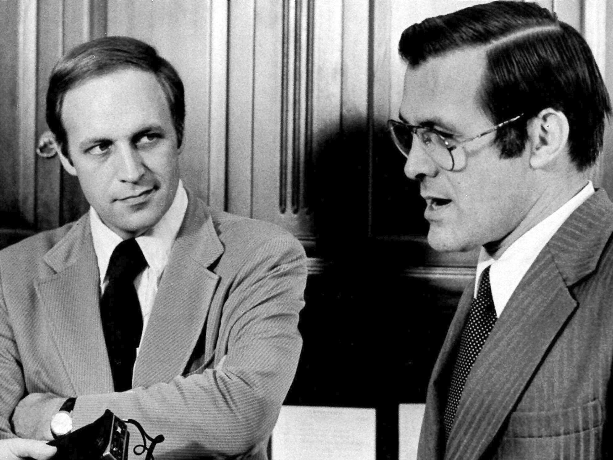 Rumsfeld (right) with Richard Cheney in 1975