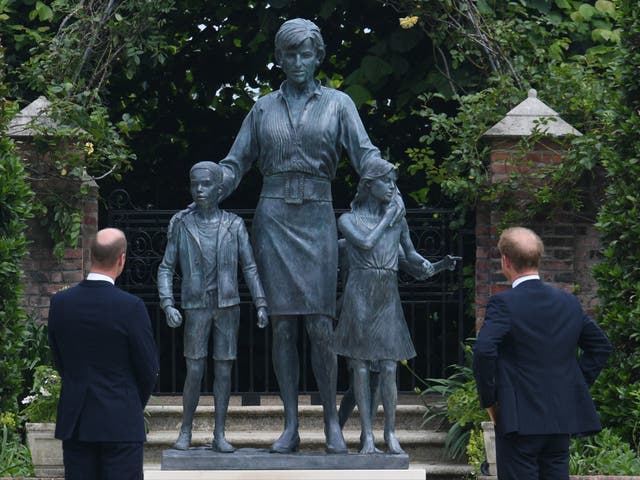 <p>The brothers unveiled a statue in memory of their mother, Princess Diana</p>