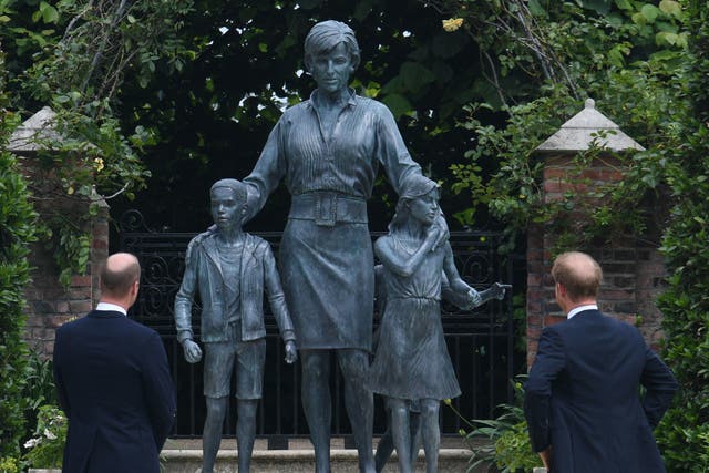 <p>The brothers unveiled a statue in memory of their mother, Princess Diana</p>