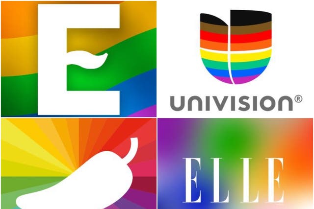 <p>Logotipos Pride del Excélsior, Univisión, Chilango.com y Elle</p>
