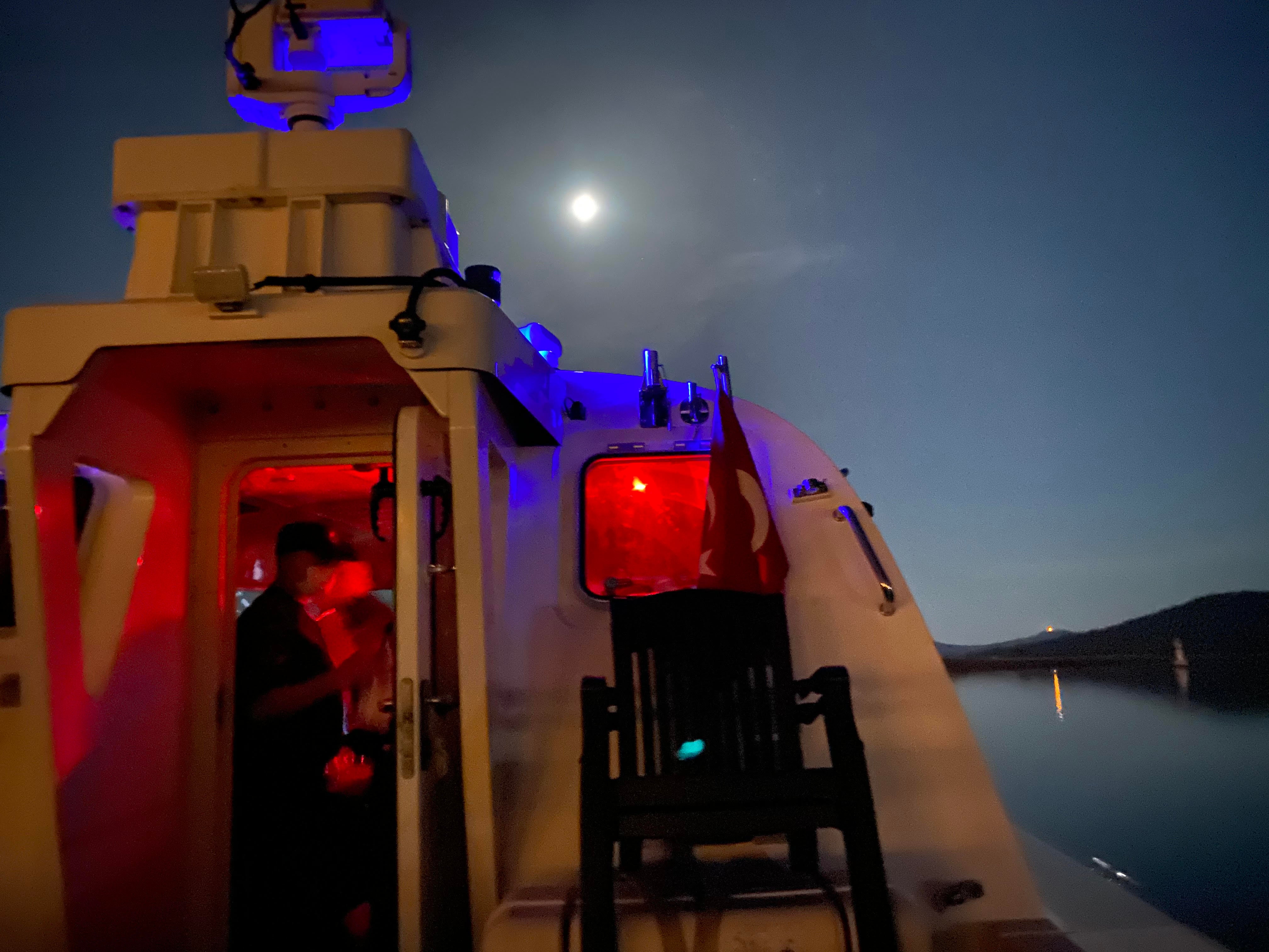 A Turkish coastguard vessel leaves port on a mission