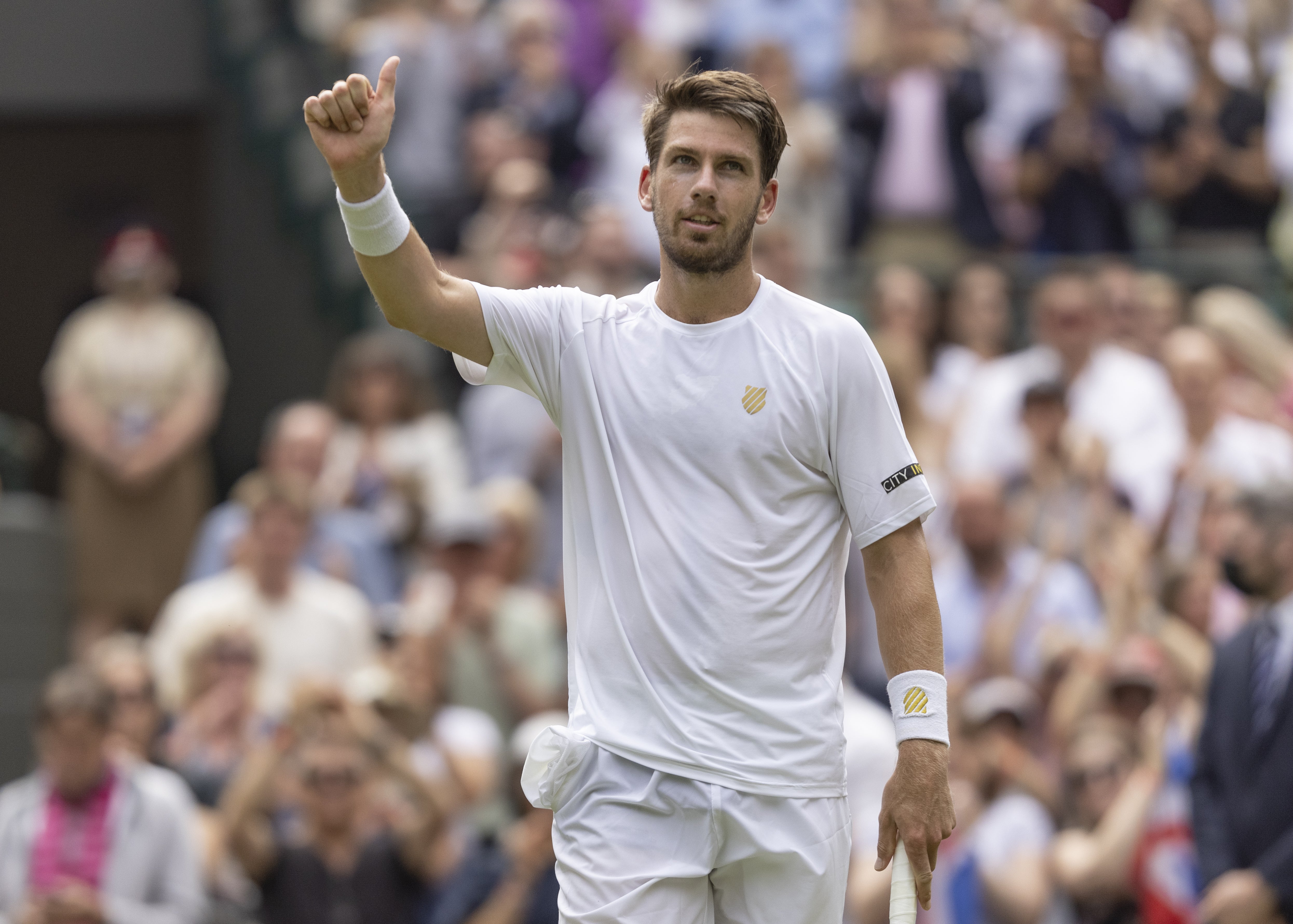 Cameron Norrie salutes the crowd