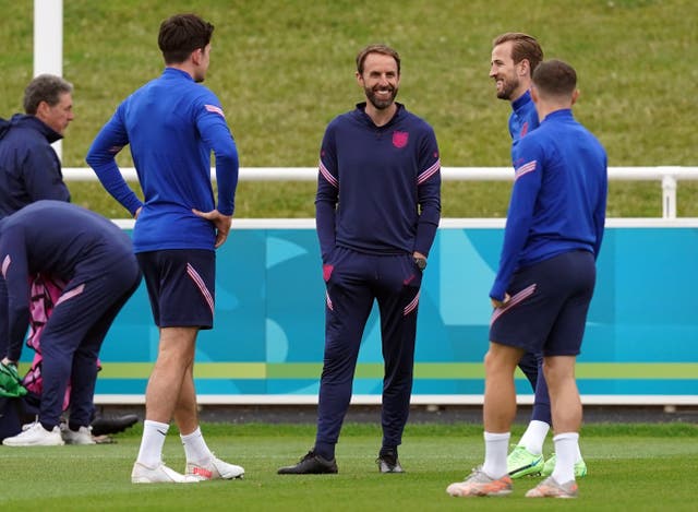 <p>Gareth Southgate oversees training ahead of Saturday’s quarter-final in Rome</p>