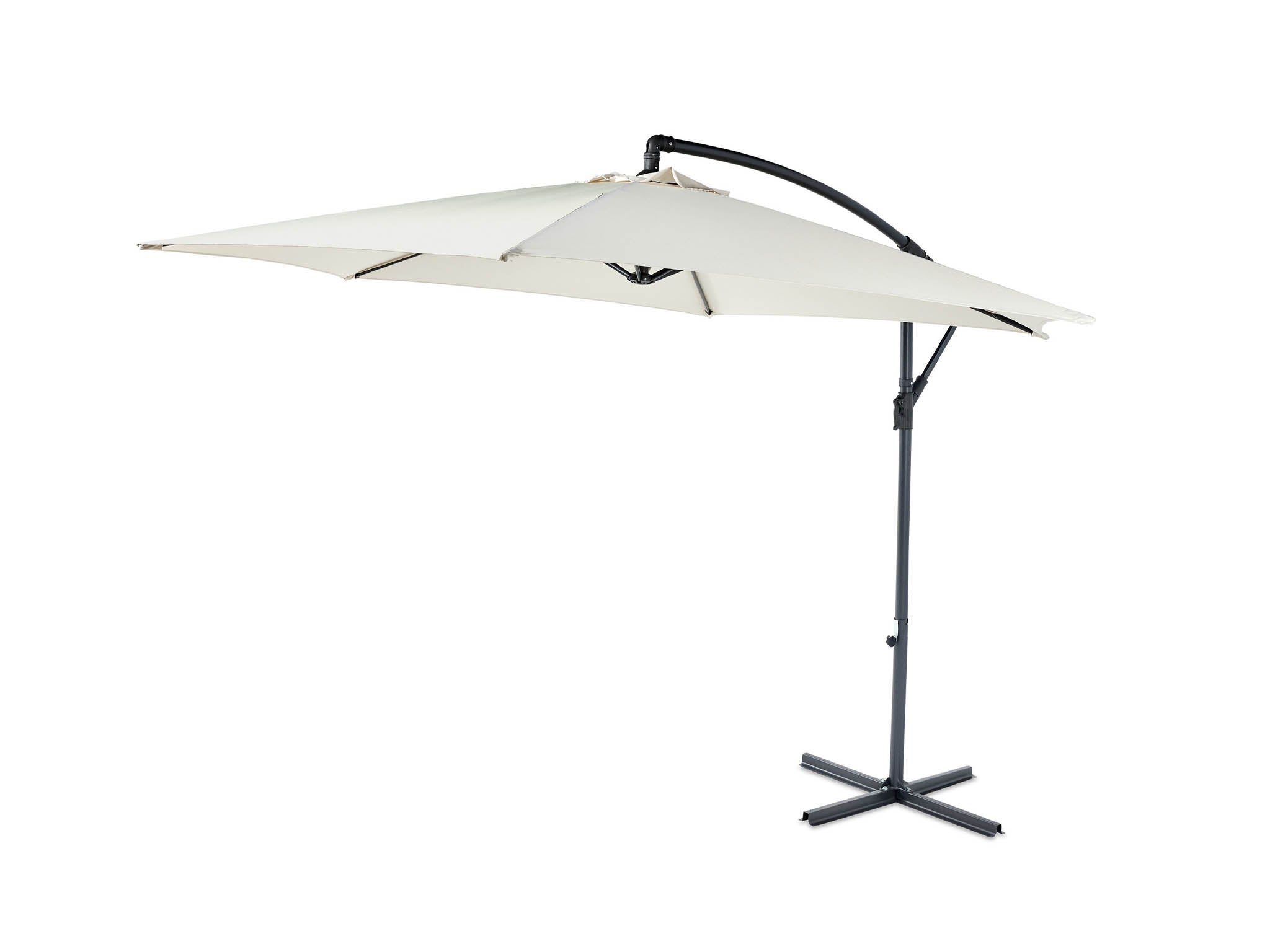 Aldi Gardenline cream cantilever parasol: £44.99, Aldi.co.uk