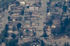 Canada US heatwave: Aerial photos reveal wildfire ‘war zone’ as ‘heat dome’ kills hundreds