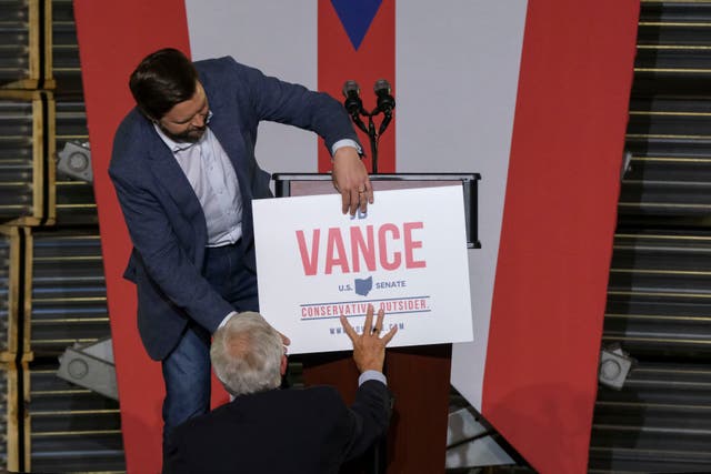 <p>JD Vance at a campaign event</p>