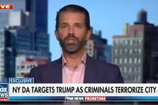 Don Jr compares Trump Organization charges to Putin’s persecution of Navalny