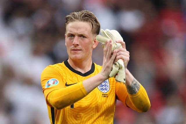 <p>‘We will all be rooting for him’: Jordan Pickford will be playing in the quarter-final on Saturday</p>