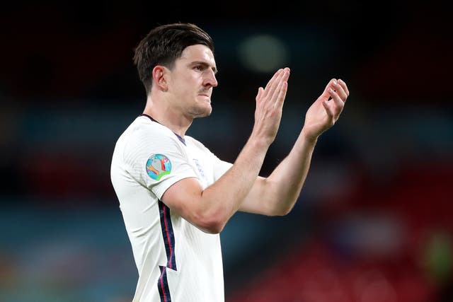 <p>Harry Maguire would miss the semi-final if he is booked against Ukraine</p>