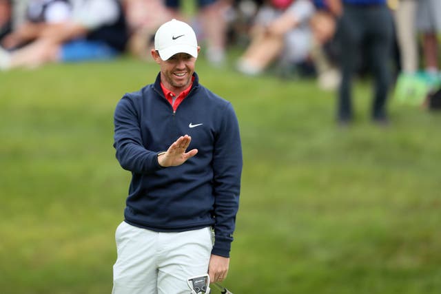 <p>Rory McIlroy in action</p>