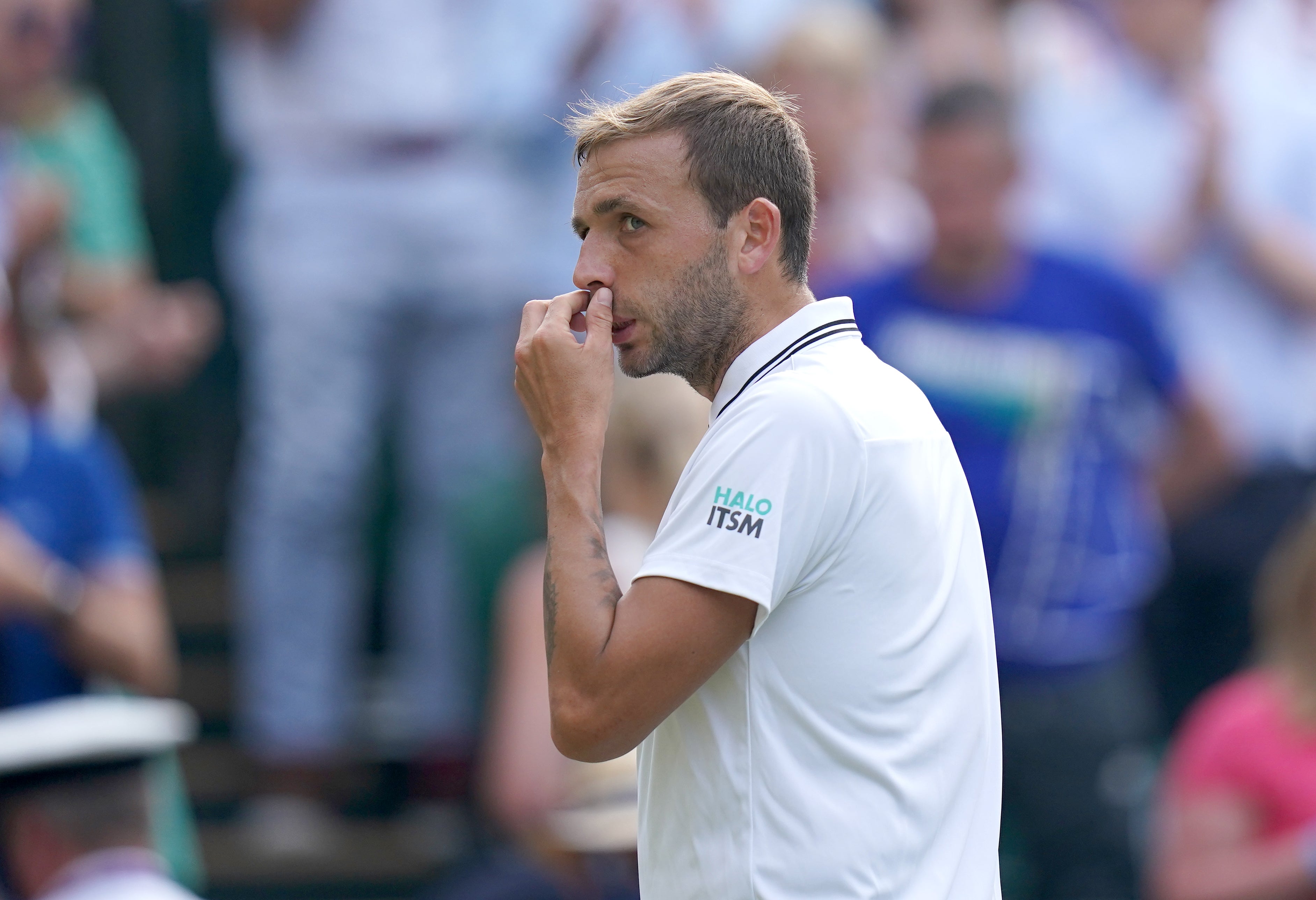 Dan Evans, pictured, is out of Wimbledon after a third-round loss to Sebastian Korda