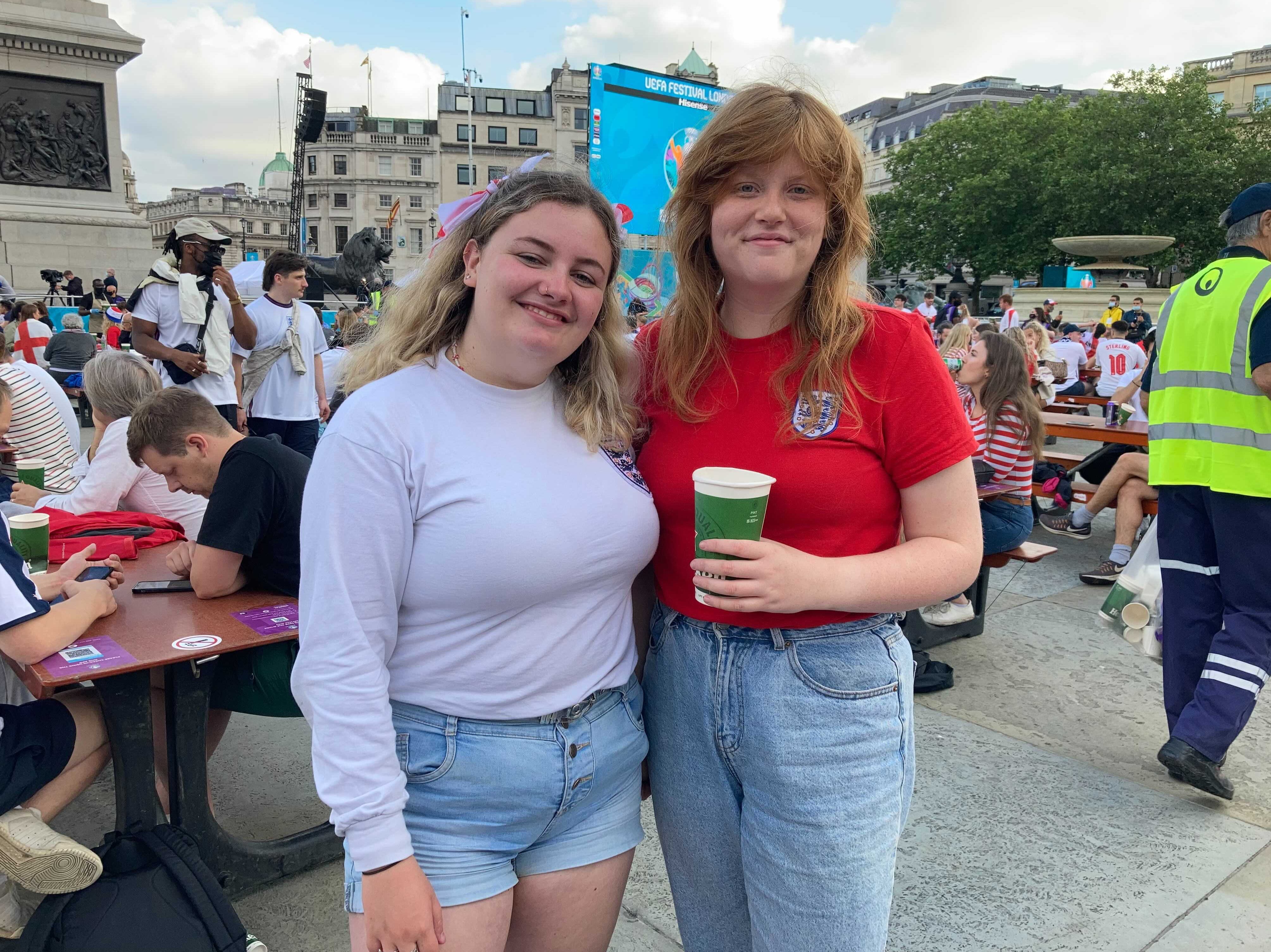 Friends Bex Horner, 23, and Michelle Koops, 23, from Islington, north London