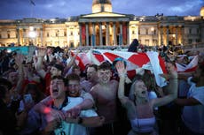 ‘This is wonderful, it’s bonkers’: Trafalgar Square erupts as England give fans reason to party