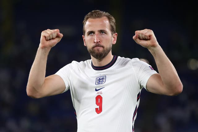 <p>England skipper Harry Kane scored twice in the 4-0 quarter-final victory over Ukraine</p>