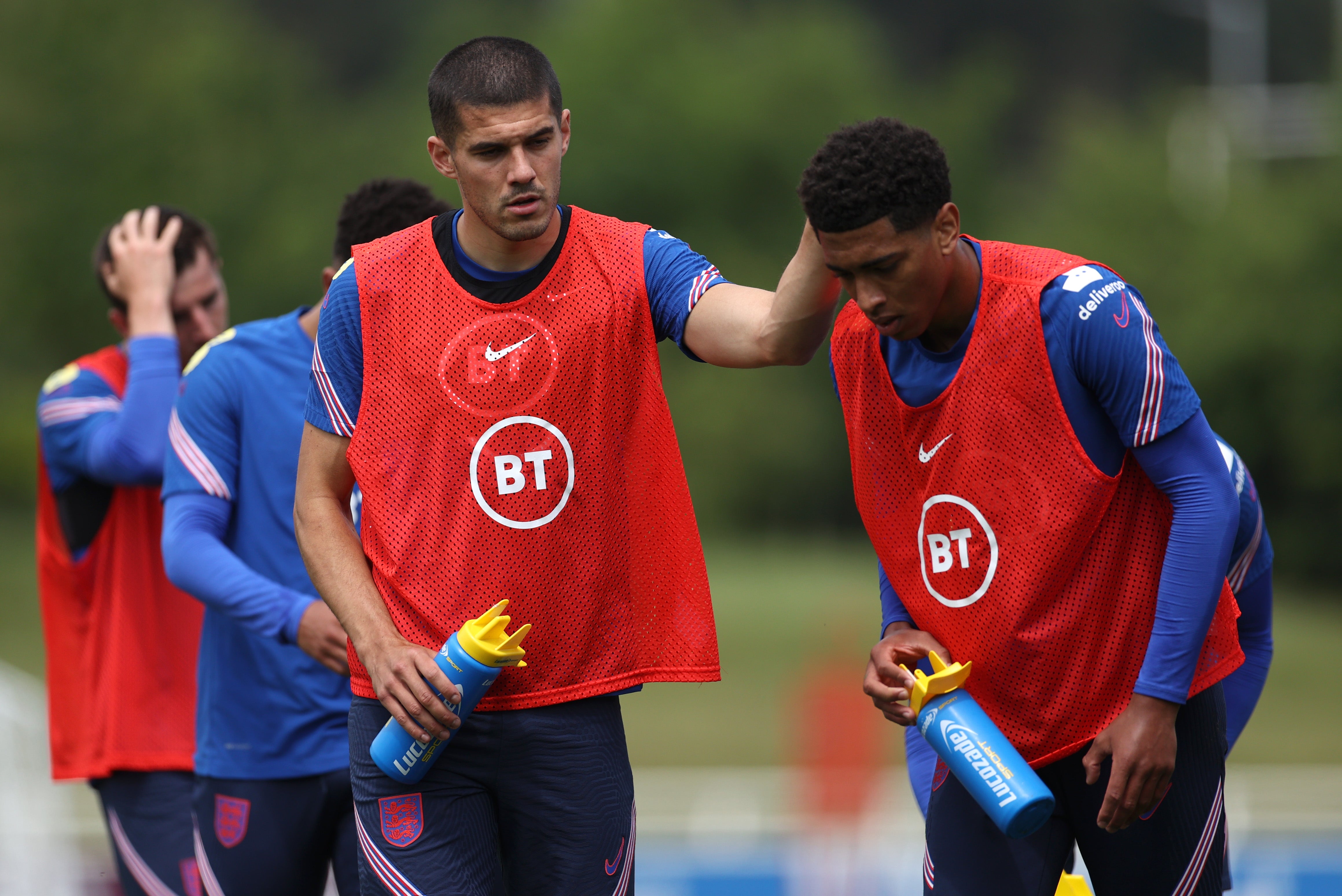 Squad goals: Conor Coady, left, is a big character in the dressing room