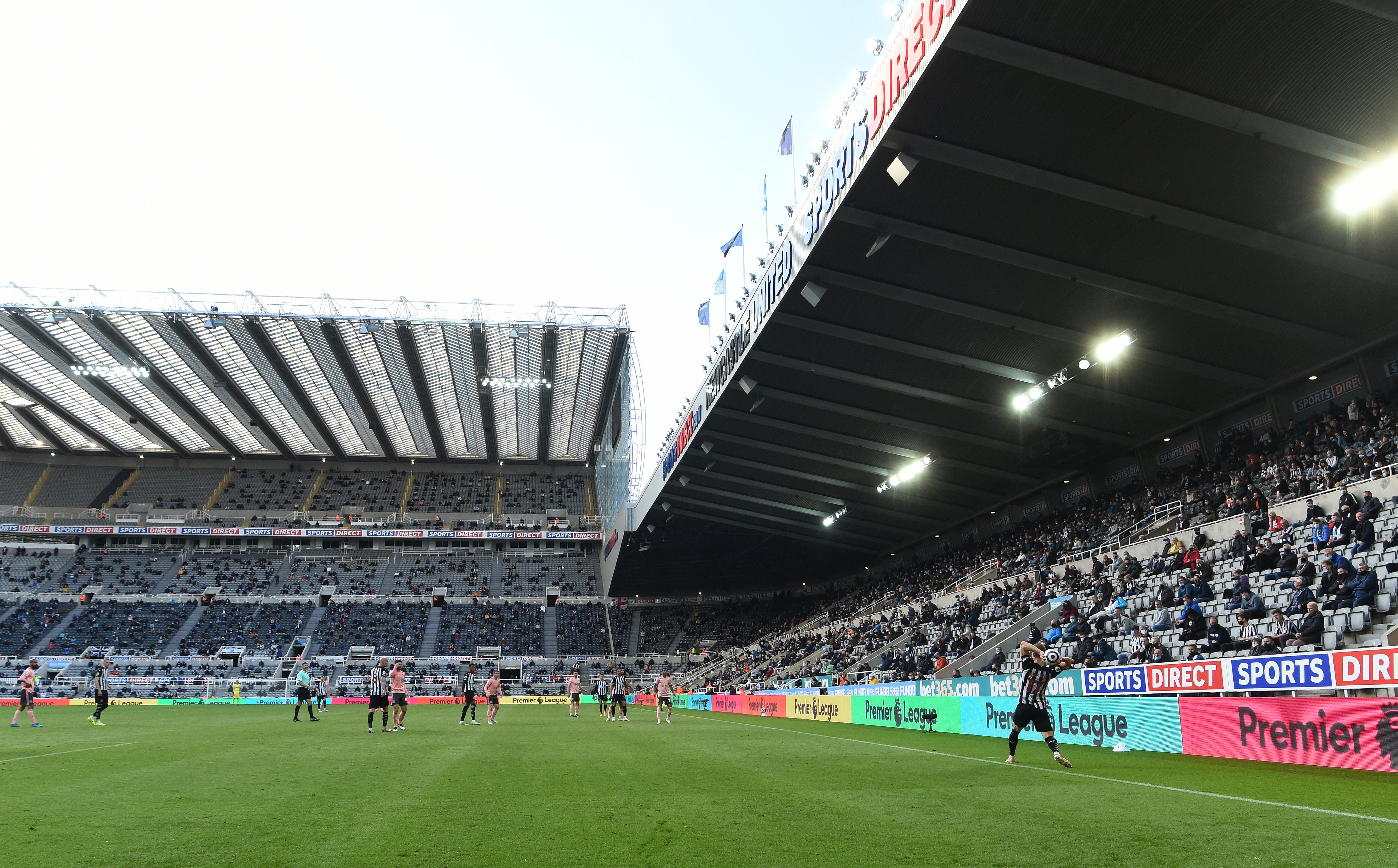 St James’ Park during its first game with fans back after a coronavirus-enforced absence this year
