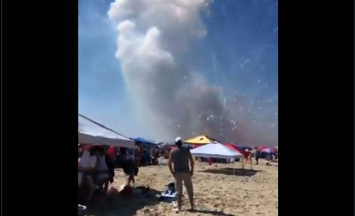 Fireworks explode in Ocean City, Md., ahead of a planned display.