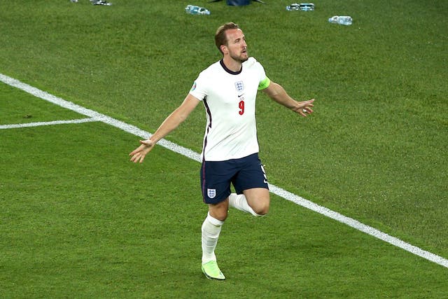 <p>Harry Kane scored twice in England's 4-0 win over Ukraine in the Euro 2020 quarter-finals</p>