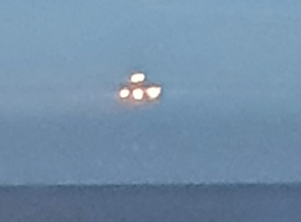 <p>The picture of large UFO captured by Matthew Evans, 36 in Devon</p>