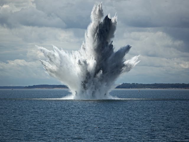 <p>The Royal Navy regularly detonates unexploded World War Two bombs lying on the sea floor</p>