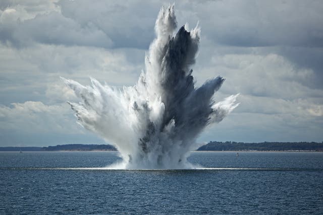 <p>The Royal Navy regularly detonates unexploded World War Two bombs lying on the sea floor</p>