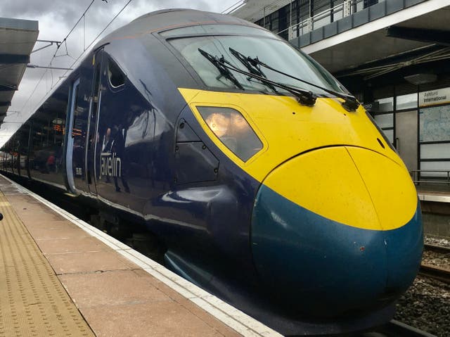 <p>All aboard? Southeastern high-speed train from Kent to London</p>