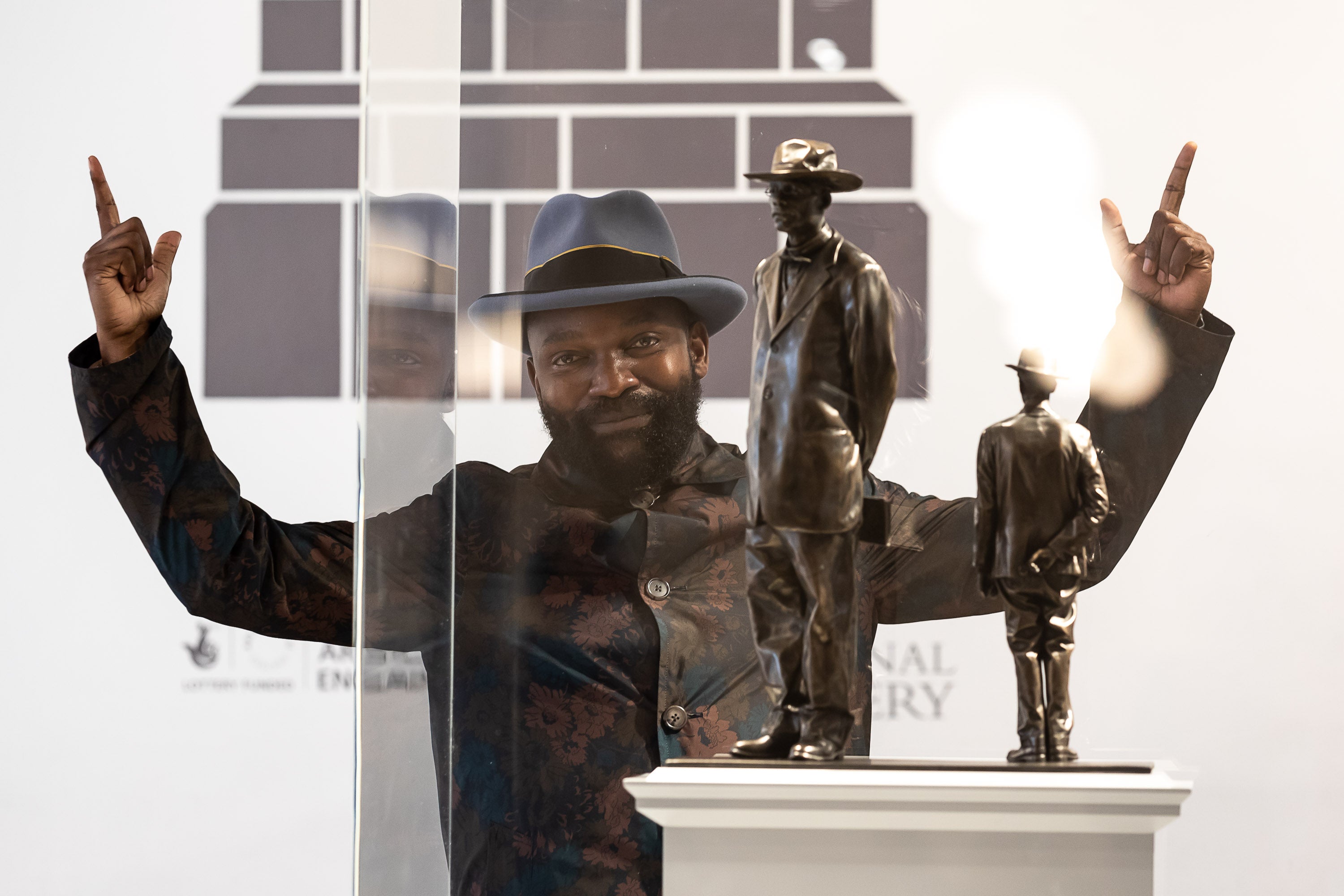 Samson Kambalu with his design for the Fourth Plinth