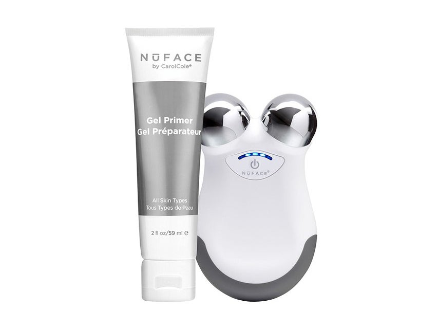 The NuFACE Mini uses microcurrent technology to prevent wrinkles, define the jawline and lift the eyes