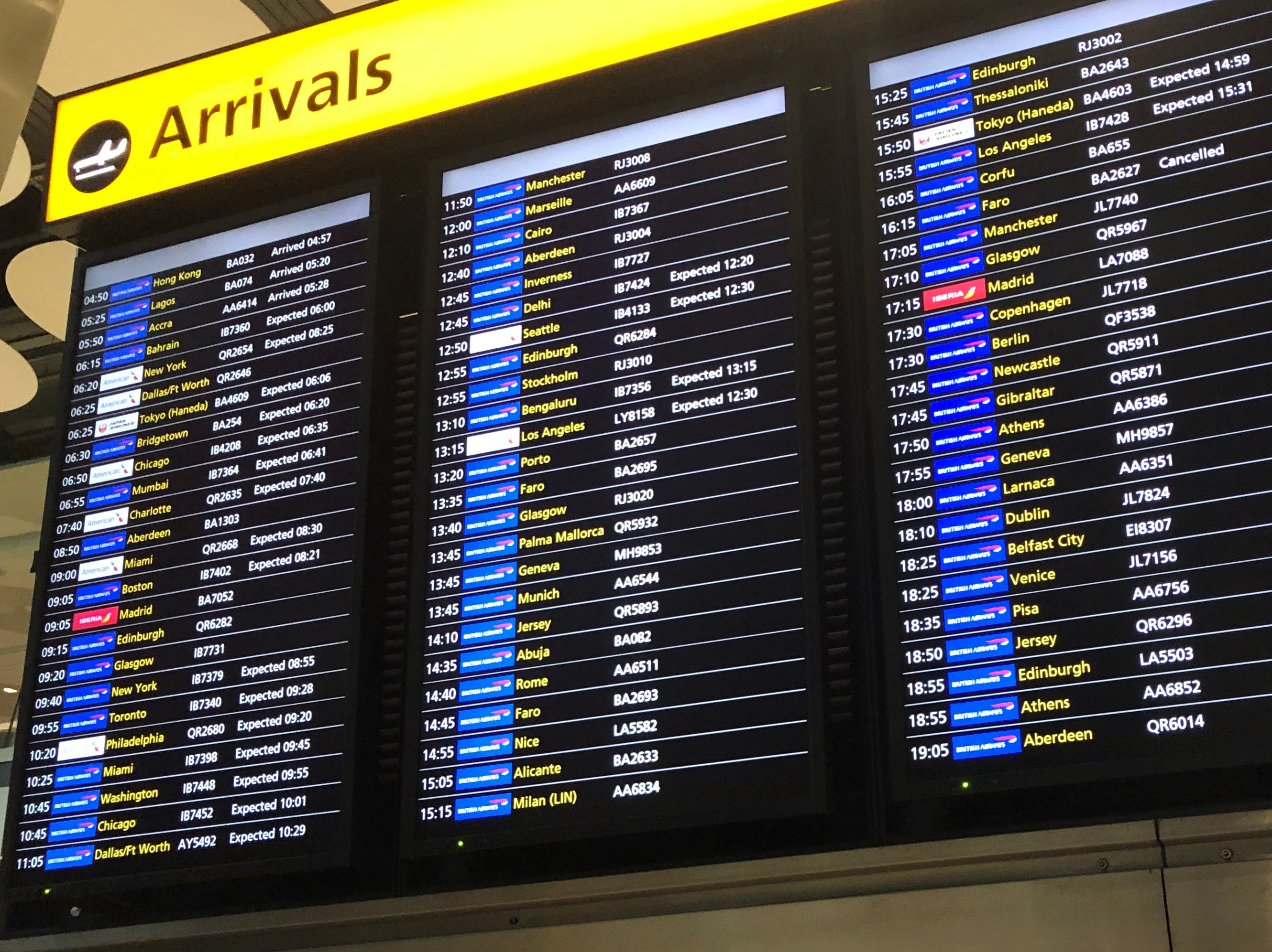 Arriving soon: the screens at Heathrow Terminal 5, currently one of two in use at the UK’s busiest airport