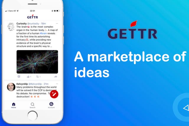<p>El sitio web de redes sociales recientemente lanzado, Gettr, se factura en las tiendas de aplicaciones como una 'red social sin prejuicios para personas de todo el mundo'.</p>