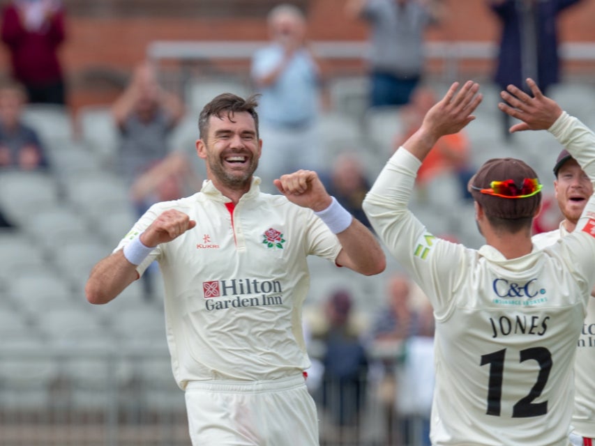 James Anderson celebrates the 1,000th wicket of his career