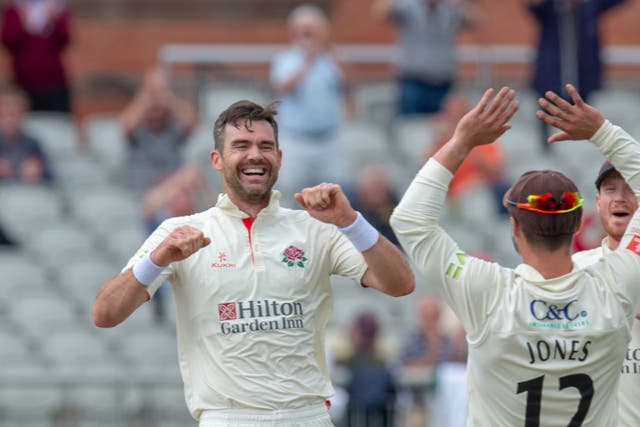 <p>James Anderson celebrates the 1,000th wicket of his career</p>