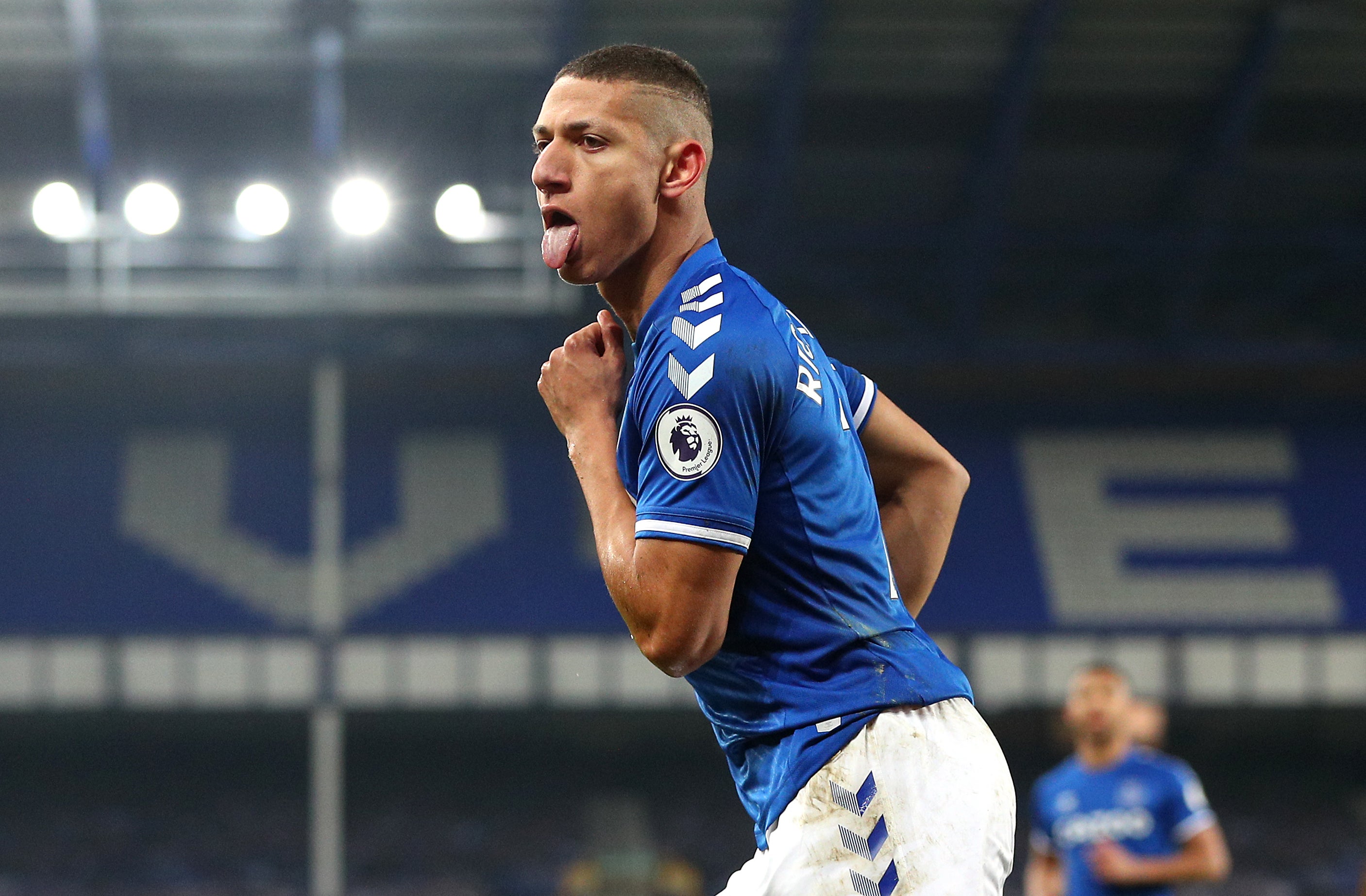 Everton’s Richarlison celebrates scoring