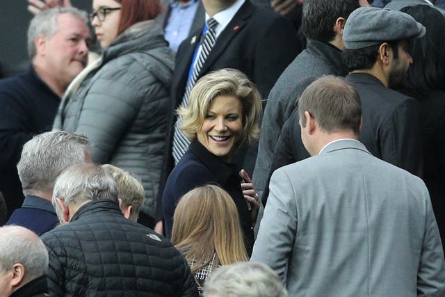<p>Amanda Staveley, centre, has urged Government to back calls for greater transparency over the Premier League's handling of her failed bid for Newcastle</p>