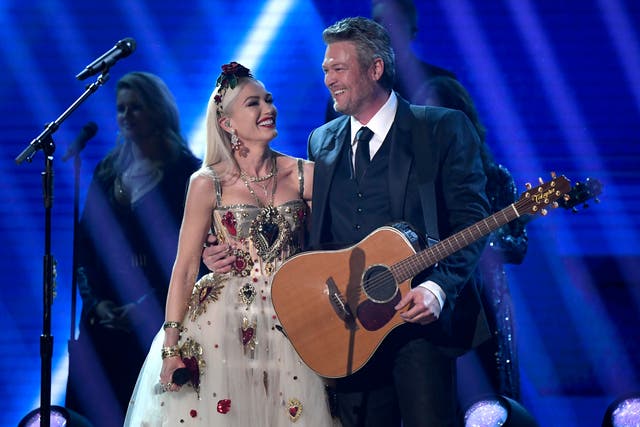 <p>File: Gwen Stefani and Blake Shelton perform onstage during the 62nd Annual Grammy Awards at the Staples Center in Los Angeles, California</p>