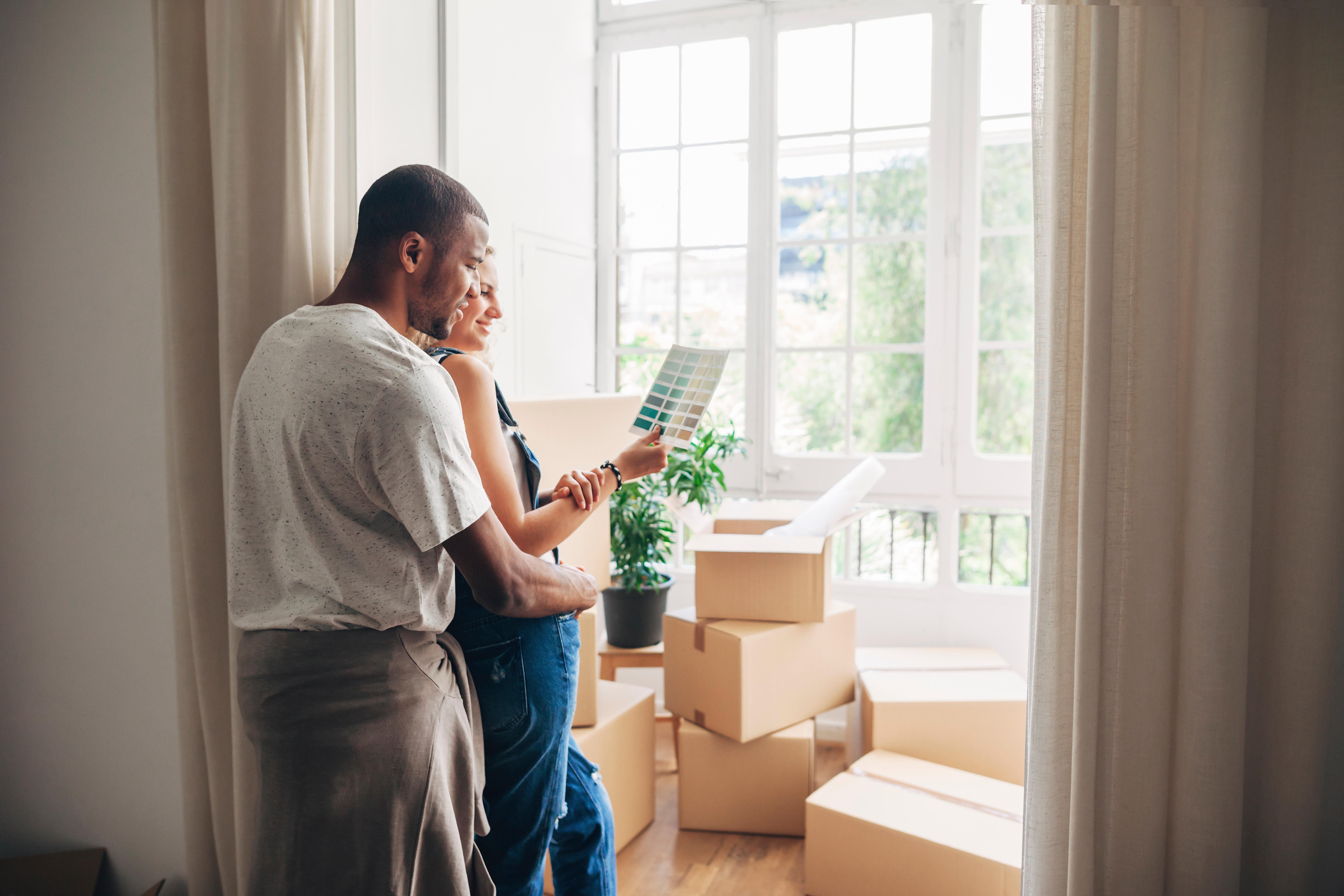 Couple in a new home