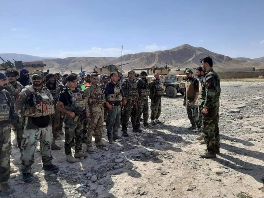 Afghan Commandos arrive to reinforce the security forces in Faizabad the capital of Badakhshan province, after Taliban captured neighborhood districts of Badakhshan
